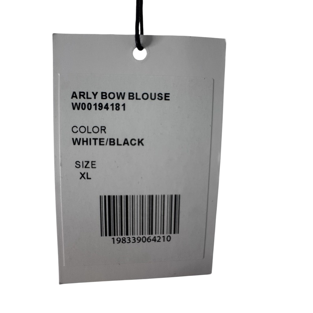 Generation Love‎ Arly Bow Blouse White Black Long Sleeve XL Top NWT (G) - Picture 10 of 11